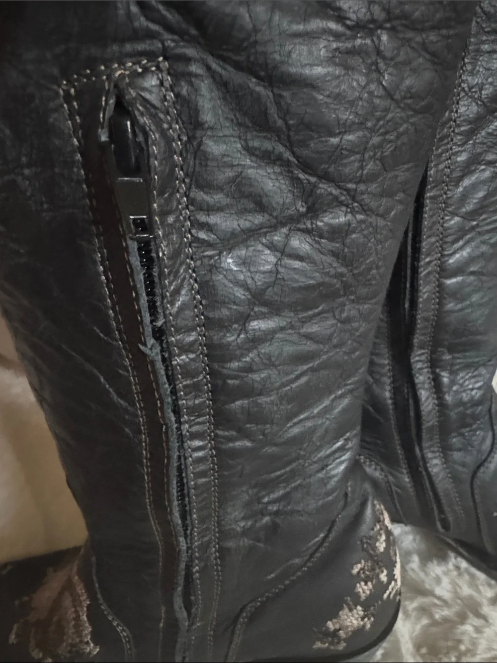 Old Gringo Black Over-the-Knee Embroidered Western Boots